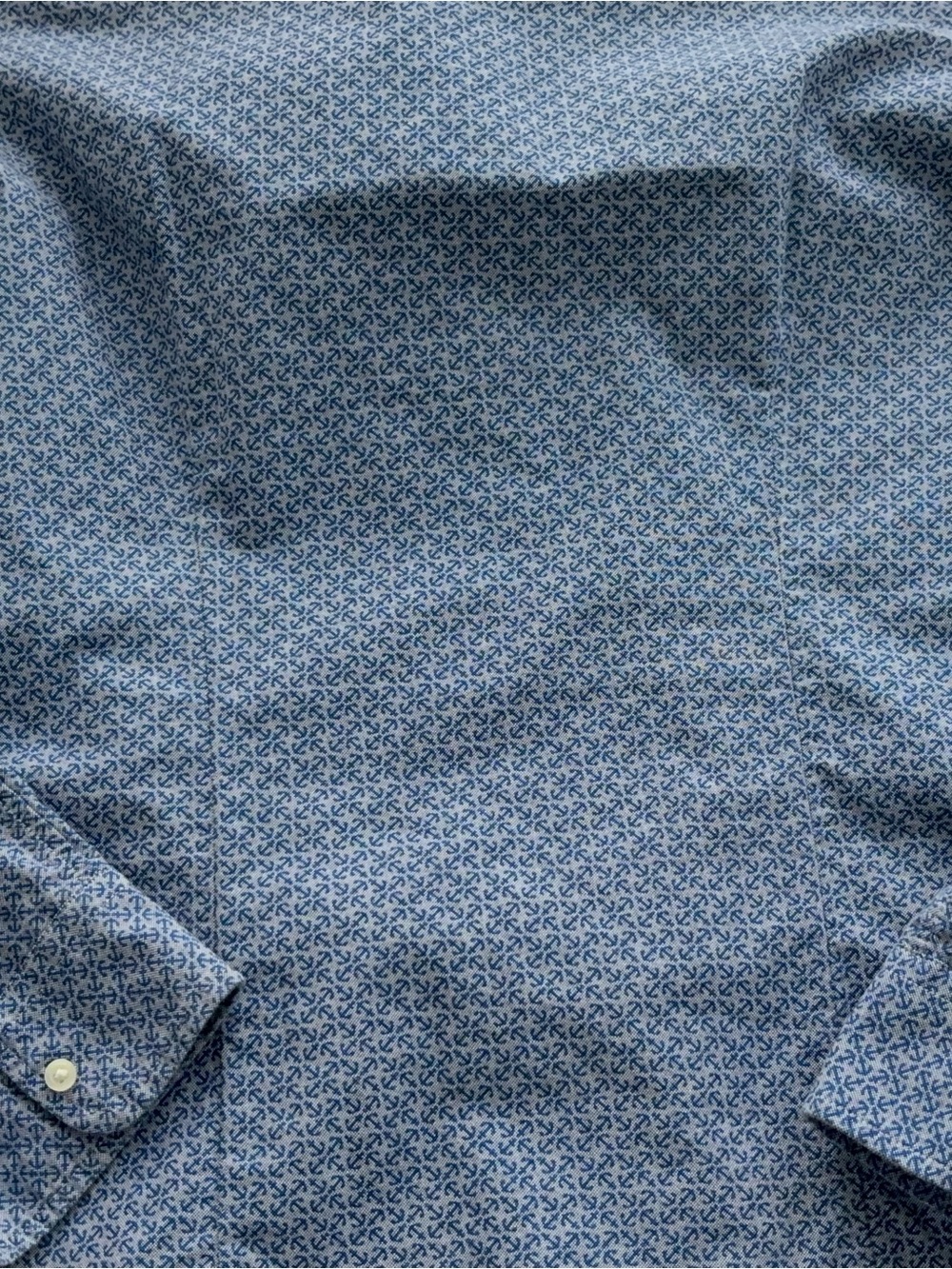 Banana Republic NWT Blue Print Oxford Shirt 100% Cotton Button Front Size M - Picture 11 of 12